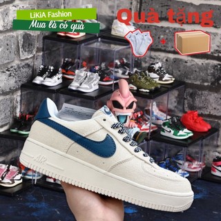 Giày thể thao nam nữ Nike Air Force 1 Navi - Giày Nike AF1 canvas navi siêu đẹp Full Box