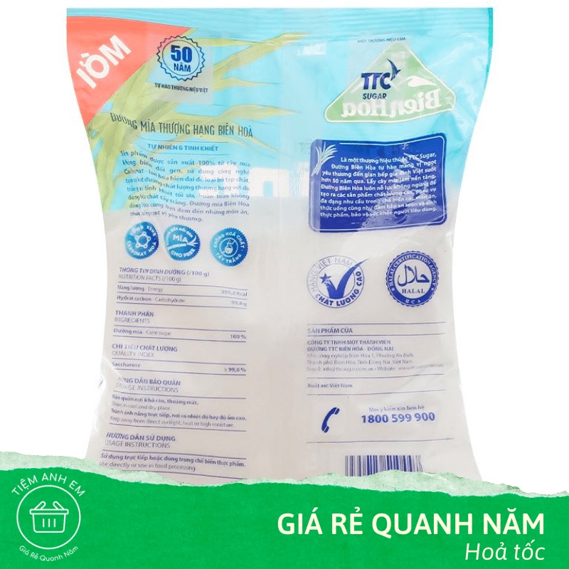 Đường mía thượng hạng Biên Hòa gói 500G / 1Kg