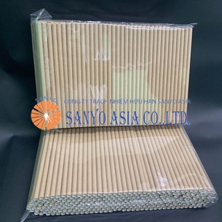 100 Ống hút giấy NÂU cao cấp Phi 6 - OHG.N06