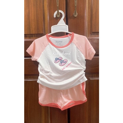 Bộ cộc tay Peapod vải sợi tre mềm mát cho bé trai bé gái