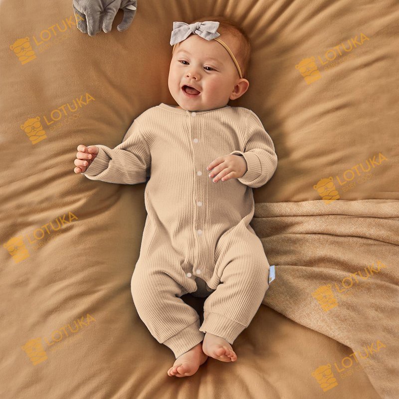 [HÀNG CAO CẤP] Body dài tay cho bé chất Len Tăm màu Be siêu mềm mịn ấm áp, mẫu Quần áo trẻ em sơ sinh từ 0-12 tháng tuổi