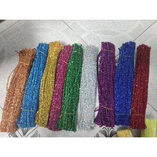 Kẽm xù kim tuyến đủ màu làm học liệu, handmade
