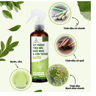 Xịt Phòng Tinh Dầu TN Sả Chanh, Bạc Hà, Quế, Bạch Đàn Chanh Đuổi Muỗi, kiến ba khoang Khử Mùi 30s