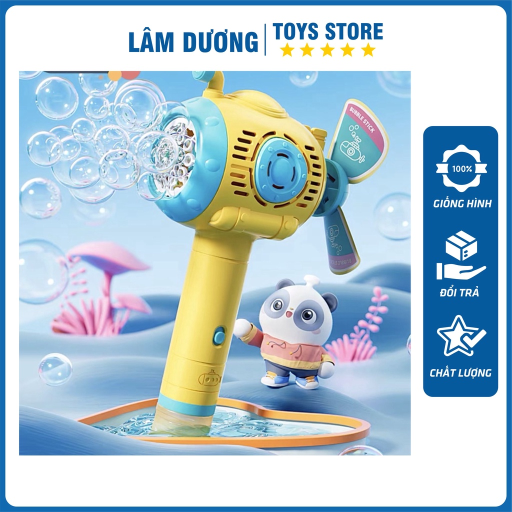 Gậy thổi bong bóng tàu ngầm tự động 💖 Máy bắn bong bóng cầm tay chạy pin chống nước cối xay gió