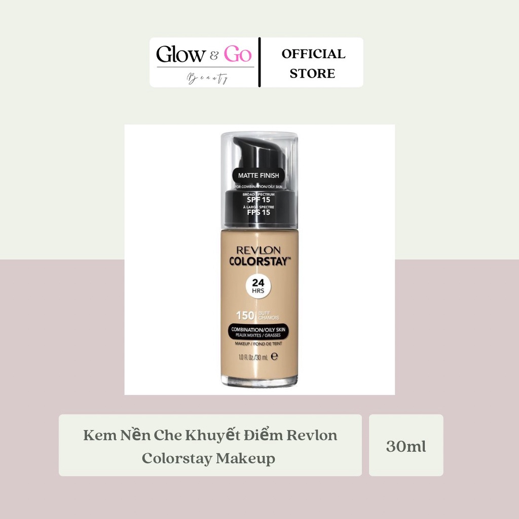 Kem Nền Che Khuyết Điểm, Kiềm Dầu , Bền Màu Mịn Màng Phong Cách Tây Hóa Revlon ColorStay Makeup 24hrs Wear 30ml-From USA