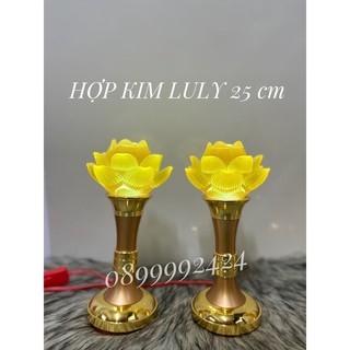 ĐÈN THỜ CÚNG PHA LÊ CAO CẤP LƯU LY 25 CM (1 CẶP)