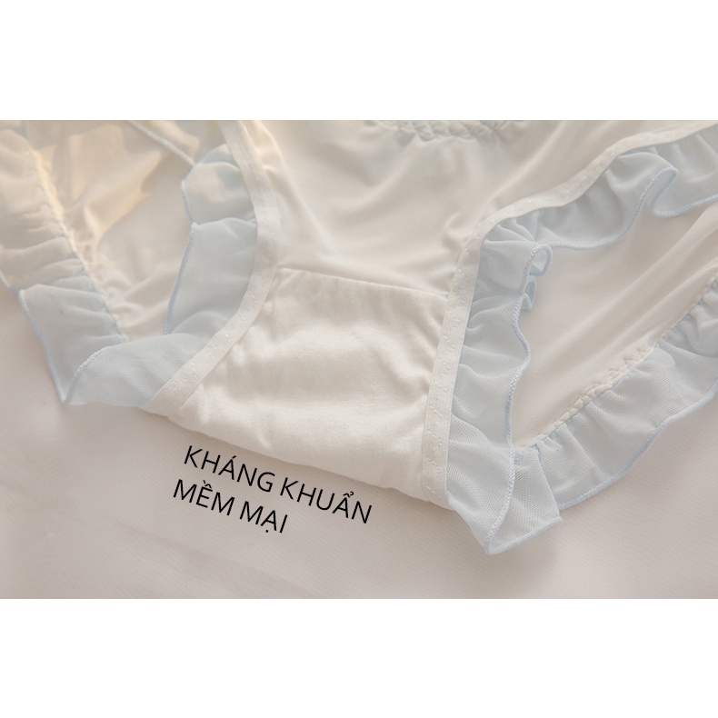 Quần lót nữ thun lạnh viền ren đính nơ lolita cute  337