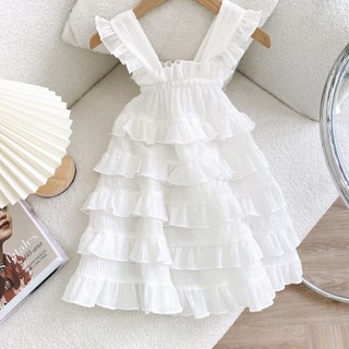 Đầm maxi trắng cho bé gái siêu xinh