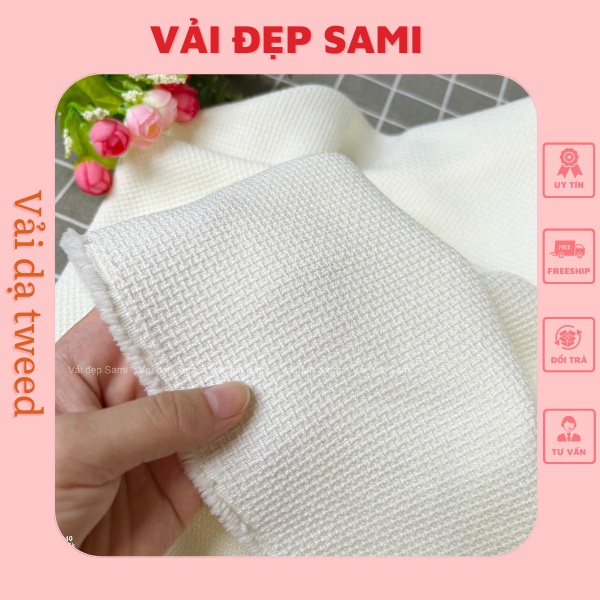 ⚡Siêu rẻ⚡ Vải dạ tweed sợi tre hot hit mềm suôn, may vest, váy siêu đỉnh
