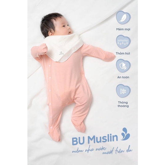 Bộ Body Bambus Sơ Sinh Bu baby dành cho bé trai bé gái mềm mịn an toàn.