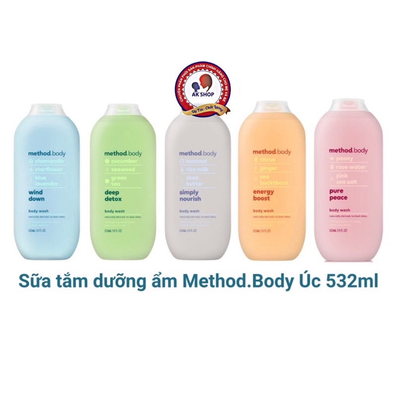 Sữa tắm Method body Wash 532ml hàng chính hãng Úc