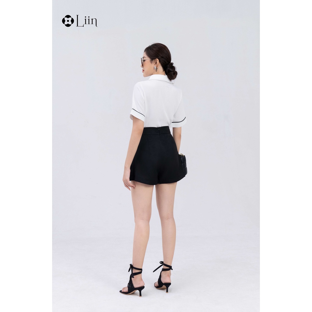 Áo sơ mi cộc tay Linbi chất liệu vải đũi mix trần chỉ thanh lịch, trẻ trung Liin Clothing SM4545