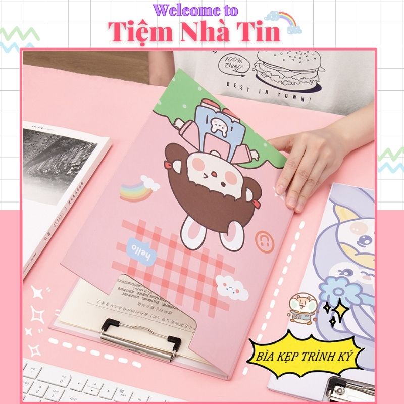 Bìa Kẹp Tài Liệu Trình Ký A4 Kết Hợp Thước Kẻ Họa Tiết CUTE Cho Học Sinh File Cặp Giữ Giấy Hồ Sơ Trong Suốt Giá Rẻ