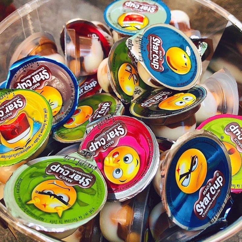 Hộp 100 Cốc Bánh Quy Socola Viên Star Cup Thái Lan