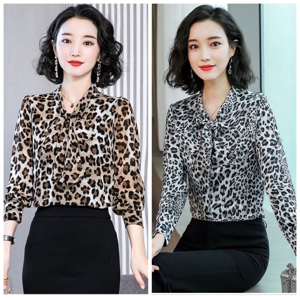 Áo Sơ Mi Phi Lụa Siêu Hot Họa Tiếc Beo Hàng Chuyển Chọn BY3332