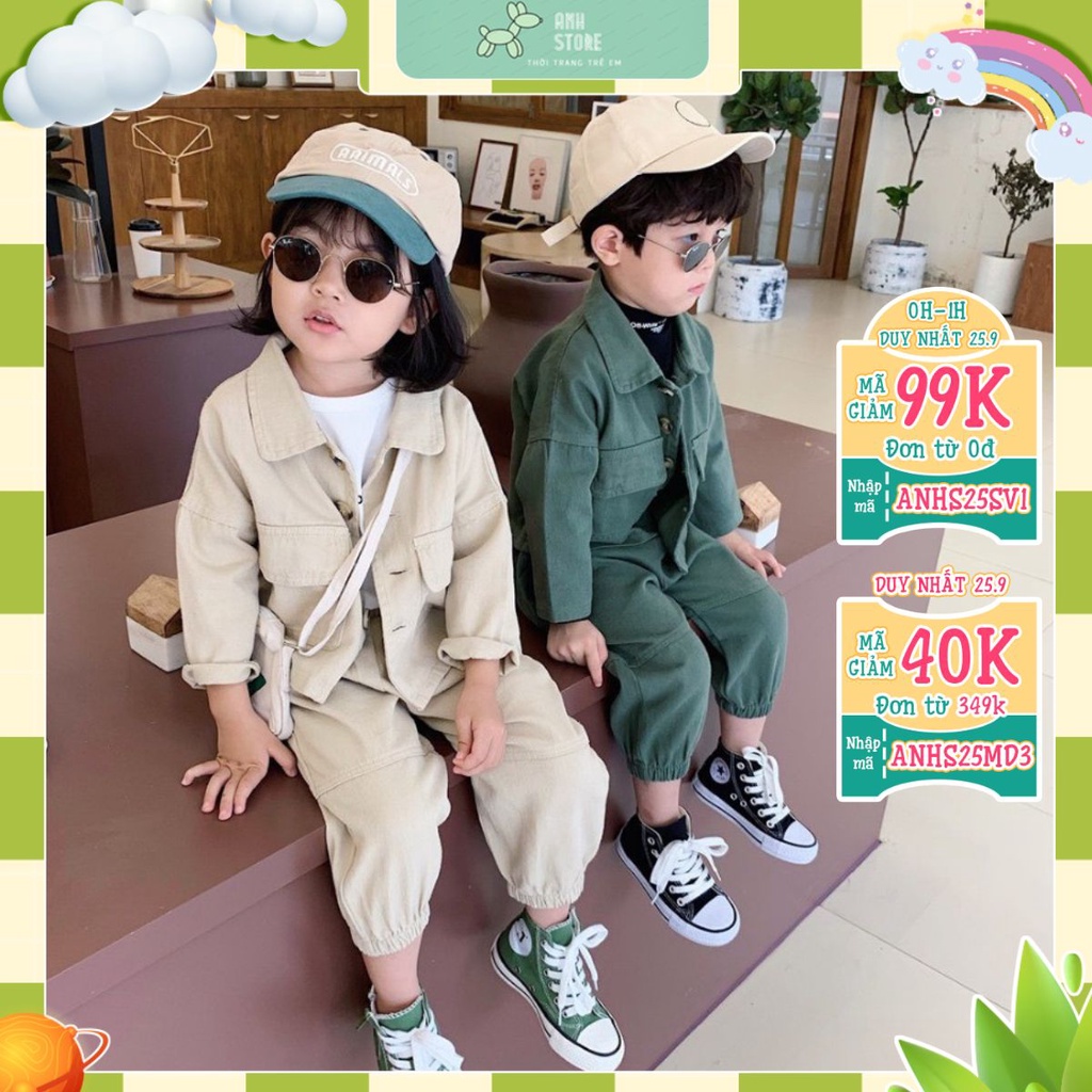 Bộ Dài Tay Cho Bé Trai Và Bé Gái Chất Kaki Anh Store