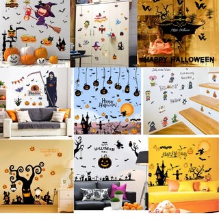 Decal dán kính tường trang trí halloween lễ hội hóa trang