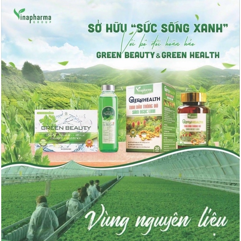 Tinh dầu thông đỏ Green Health ⚡ CHÍNH HÃNG ⚡ Tinh dầu thông đỏ sâm ngọc linh Green Health hộp 30 viên