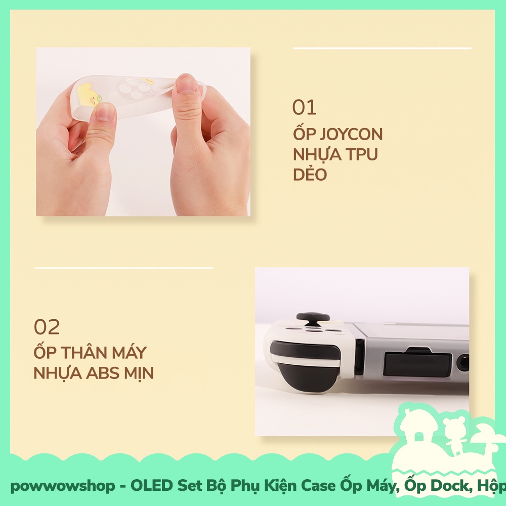 Oled Set Bộ Phụ Kiện Case Máy, Case Dock, Nút Bọc, Hộp Băng Nintendo Switch Phong Cách Chicken Chip