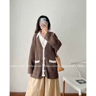 áo cardigan viền form rộng