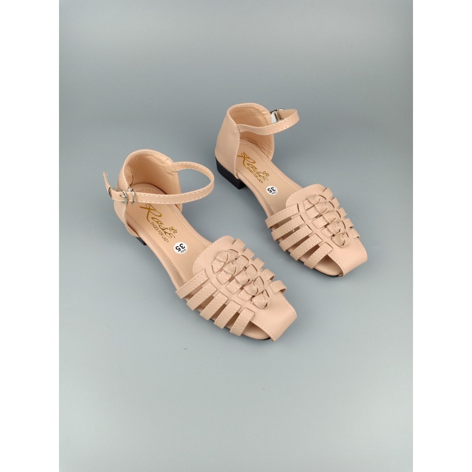GIÀY SANDAL NỮ ĐẾ BỆT RỌ NÚT THẮT size từ 35-39