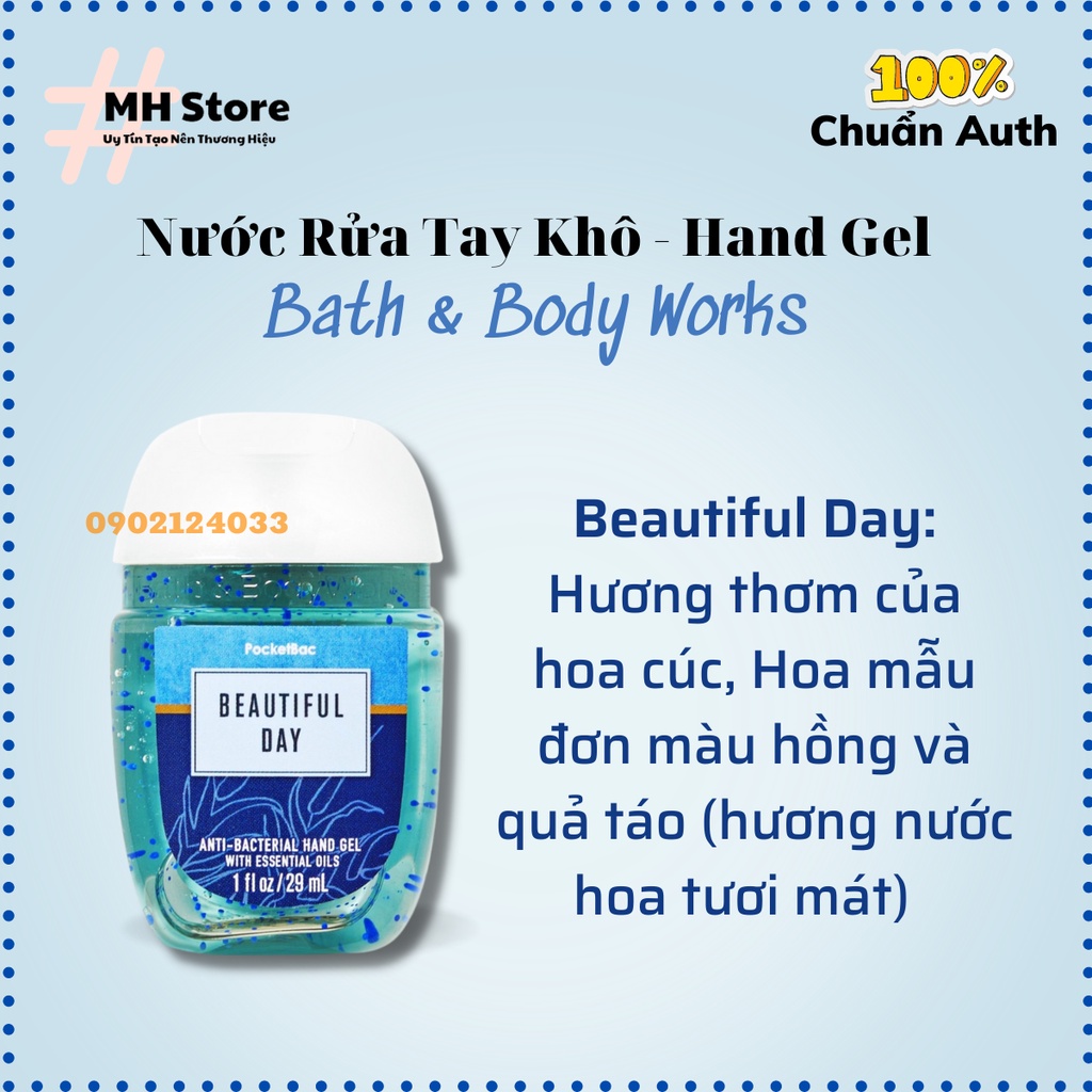 (Mùi Nước Hoa) Nước Rửa Tay Khô Bath & Body Works Dung Tích 29ml (MH Shop)