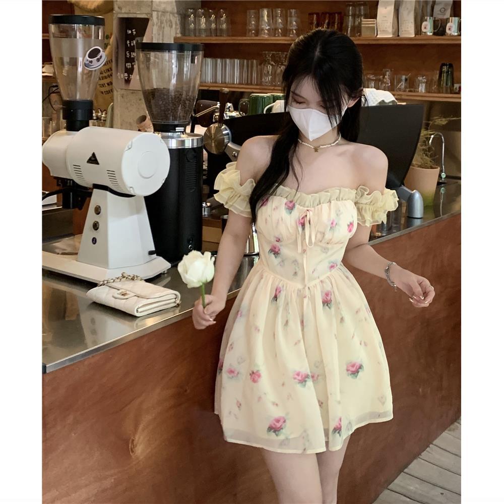 Váy babydoll Đầm Ngắn Dáng Chữ A Không Tay In Hoa Thời Trang Mùa Hè 2022 Phong Cách Lãng Mạn Ngọt Ngào Cho Nữ