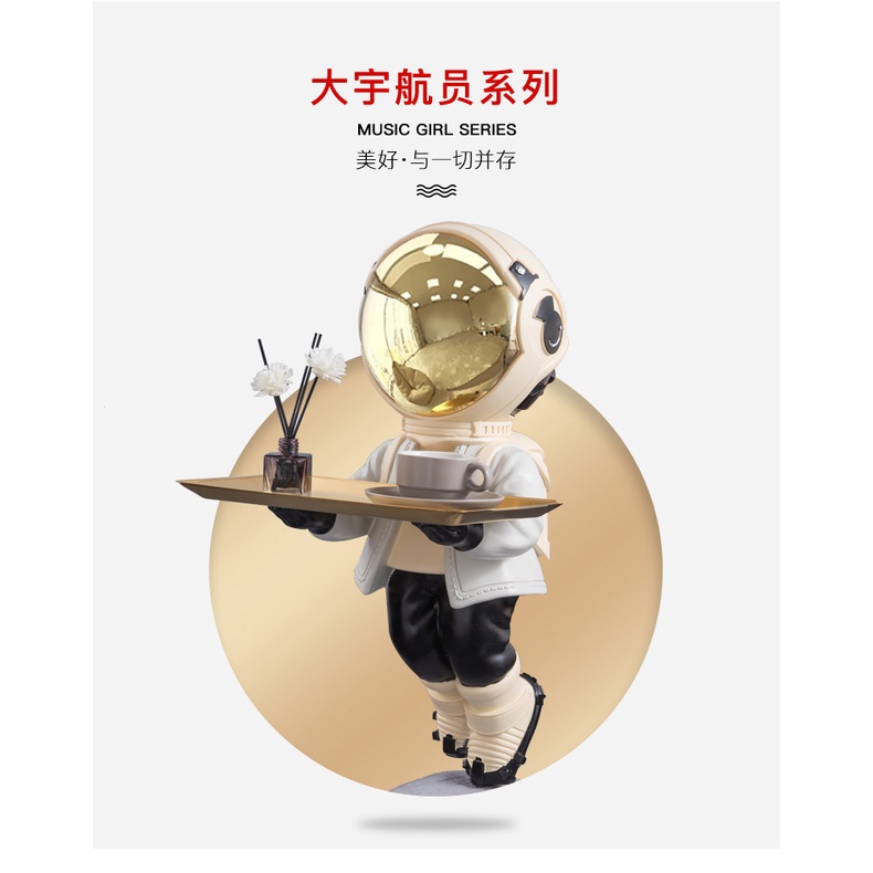 Khay Đựng Chìa Khóa Bằng Nhựa Resin Hình Phi Hành Gia Trang Trí Phòng Khách