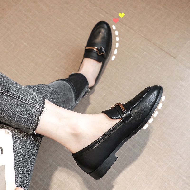 Giày Lười Da Đế Dày Mềm Mại Phong Cách Anh Quốc Cổ Điển Thời Trang 2020 Cho Nữ