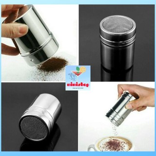 Lọ rắc cacao inox - lọ rắc bột trang trí inox xịn - hủ rắc bột pha chế - dụng cụ pha chế