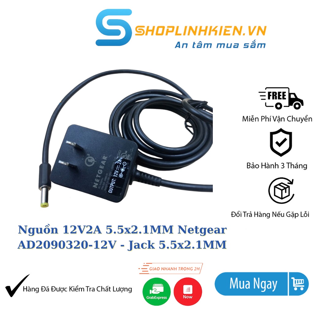Nguồn 12V2A 5.5x2.1MM Netgear AD2090320-12V Chế lại Jack 5.5x2.1MM-Shoplinhkienm2m