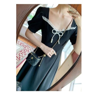 Váy đầm màu trắng kem cổ điển vintage dáng xòe công sở đi tiệc thanh lịch hàng thiết kế đủ size s m l