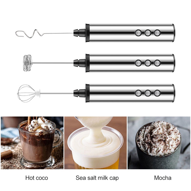 Máy Đánh Sữa Tạo Bọt Cà Phê Cappuccino Mini Cầm Tay 3 Chế Độ