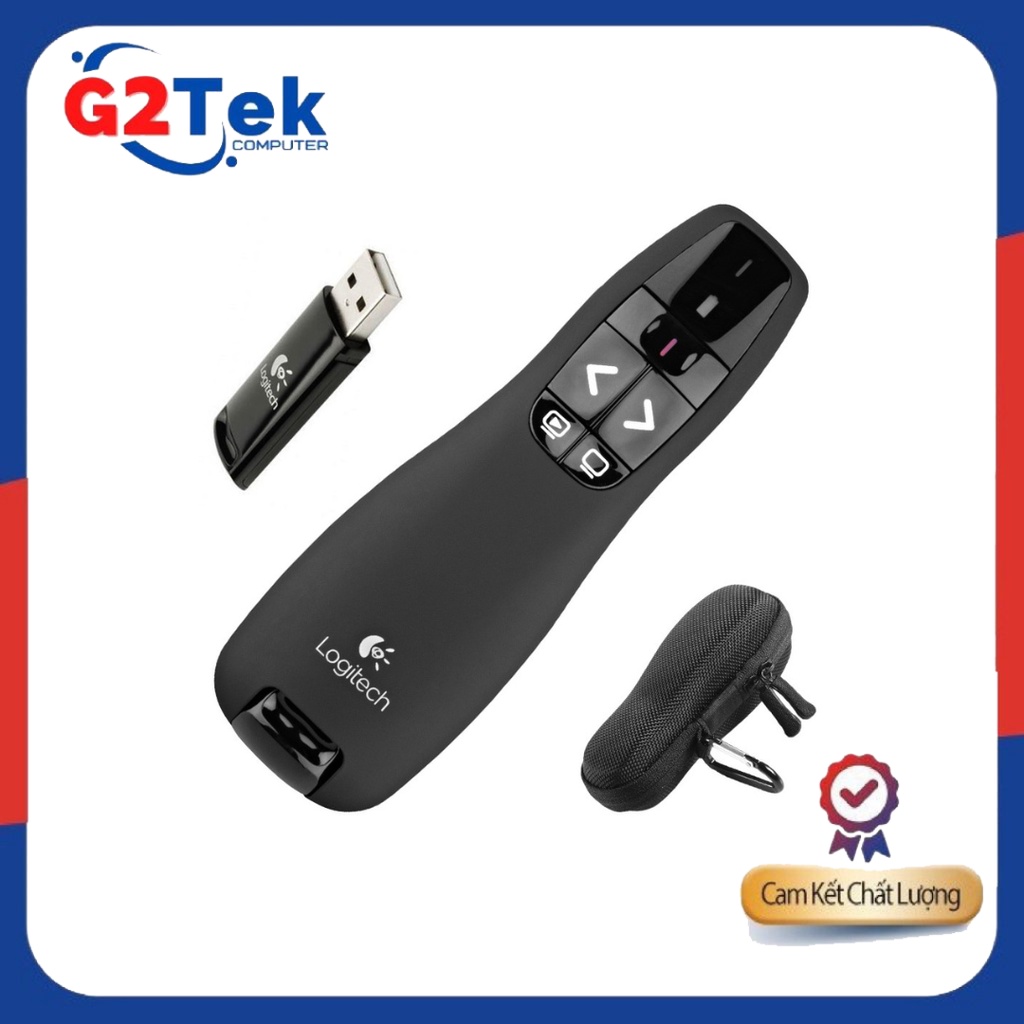 Bút Thuyết Trình Logitech Wireless Presenter R400 Thiết Kế Nhỏ Gọn, Thông Minh Dễ Sử Dụng