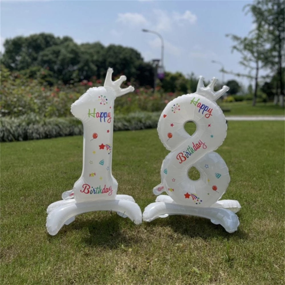 Bong Bóng Nhôm 32 Inch Hình Số Đứng Dùng Trang Trí Tiệc Sinh Nhật Cho Bé Gái