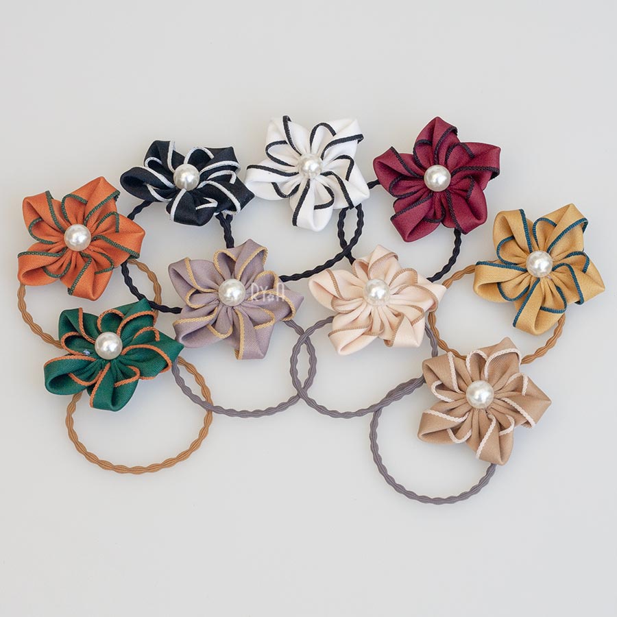 Cột tóc hoa cỡ nhỏ ruy băng thô viền RYA 73175