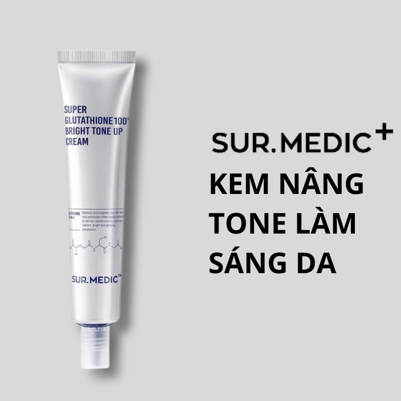Kem Dưỡng Trắng Da SUR MEDIC Super Glutathione 100 Bright Tone Up Cream 40ml Hàn Quốc