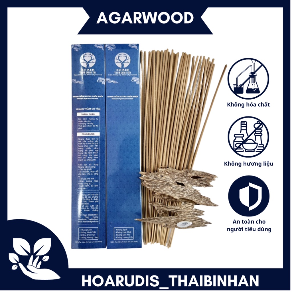 NHANG TRẦM HƯƠNG CAO CẤP 100% Thiên Nhiên Loại 2 38cm sạch không hương liệu, (mỗi hộp 100 nén nhang)