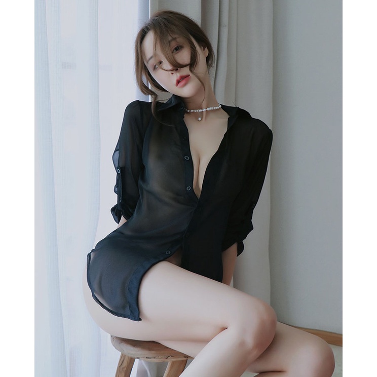 Sexy, gợi cảm áo sơ mi lưới nữ thời trang