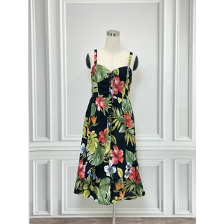 Váy MANGO hàng hiệu chính hãng thời trang nữ V117 họa tiết size M secondhand thanh lý ký gửi