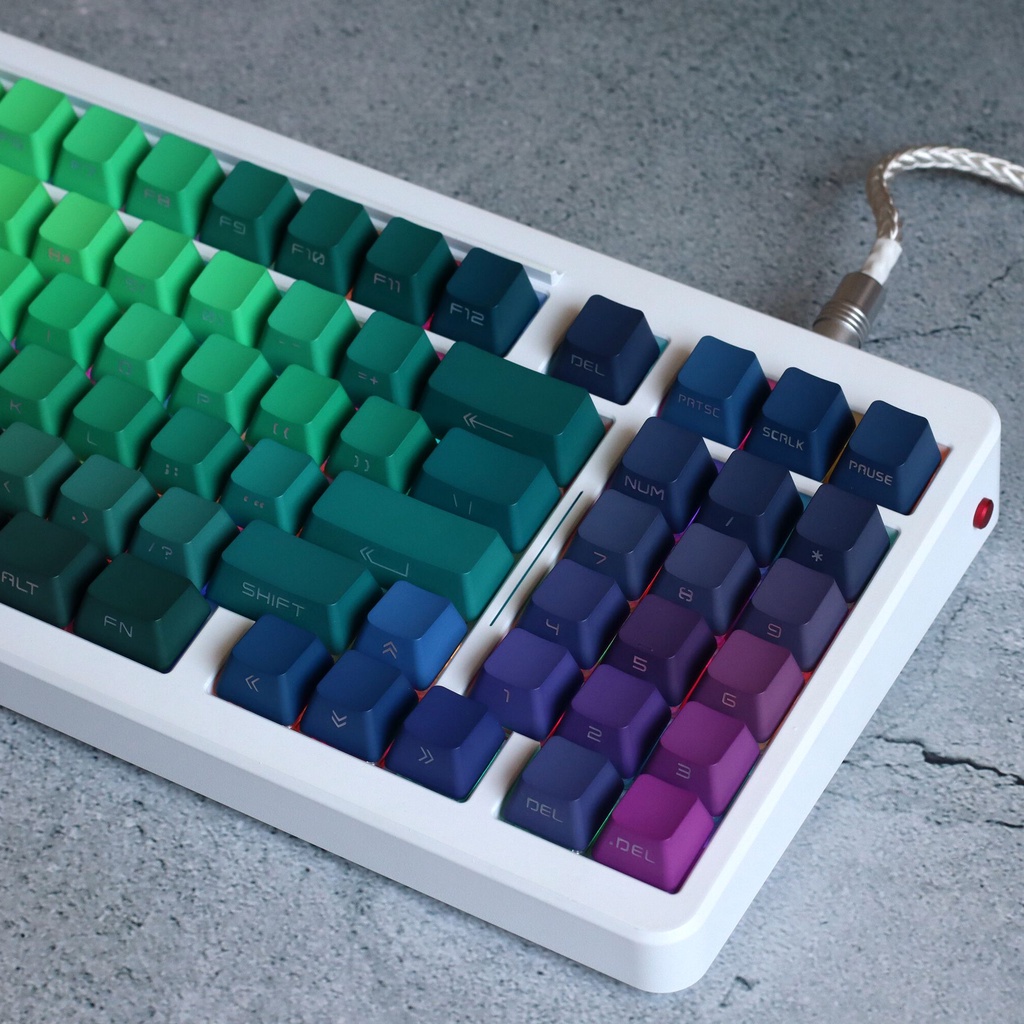 【JKDK】Prism PBT keycaps  font transmits light OEM profile   gradient color keycap backlight