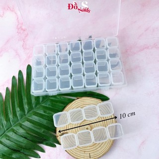 Hộp nhựa 28 ngăn đựng charm trang trí móng nail