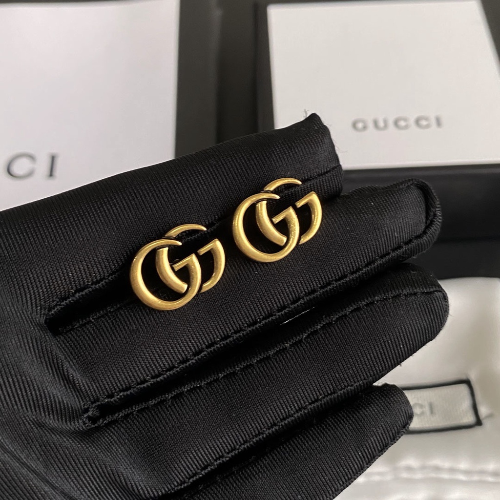 Bông Tai Gucci Bằng Thép Titan Hình Logo GG Đôi Thời Trang Cho Nữ