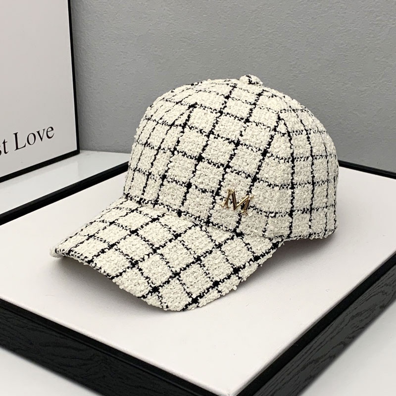 Mũ Lưỡi Trai Họa Tiết Kẻ Sọc Thời Trang Thu Đông Hàn Quốc Mới