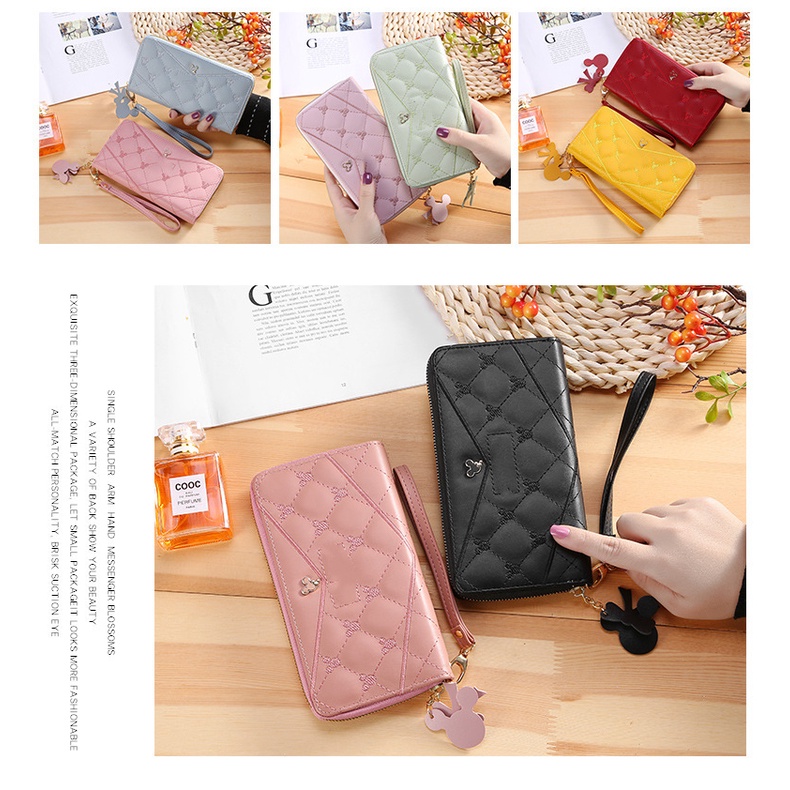 Ví nữ dài cao cấp nhiều ngăn tiện dụng móc khoá dễ thương DVL0020