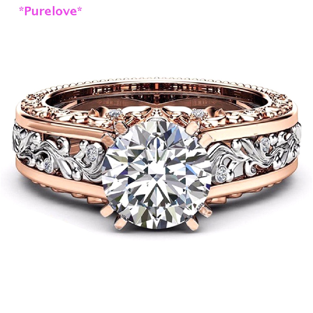 1 Nhẫn Đính Hôn Bằng Kim Loại Đính Đá Zircon Thời Trang Dành Cho Nữ Mới