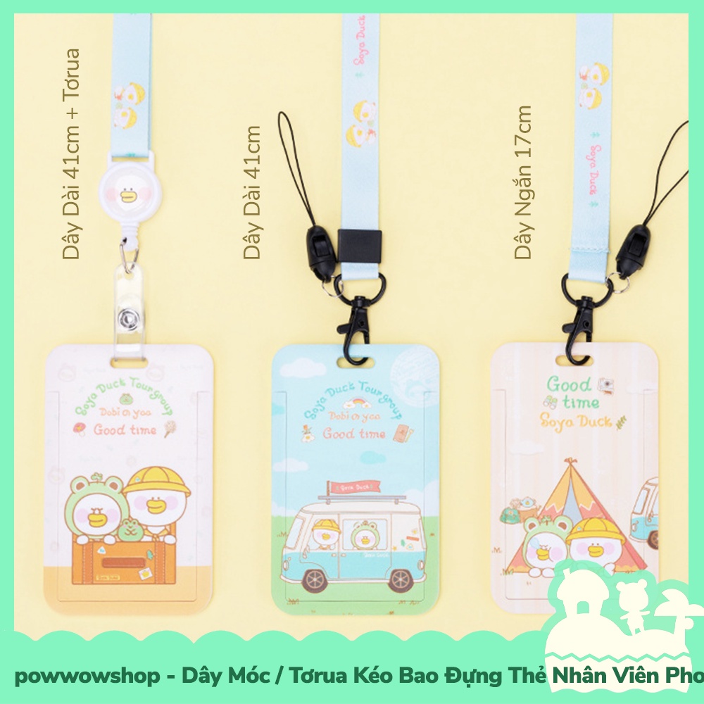 [Sẵn VN - Hỏa Tốc] Dây Móc / Dây Kéo Tơrua Bao Đựng Thẻ Nhân Viên Nhựa PC Phong Cách Vịt Nhộn Nhịp Travelling &amp; Camping