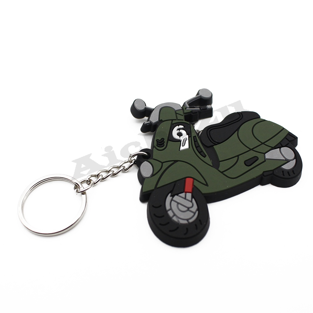 Móc Khóa Cao Su Trang Trí Nút Khởi Động Xe Máy Piaggio Vespa