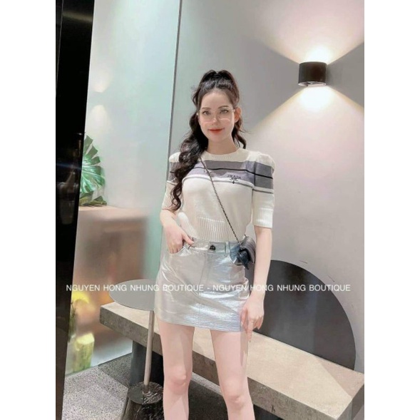 Chân váy da ngắn khuy bọc hàng QCL1