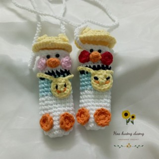 Túi đựng son hình vịt bằng len handmade